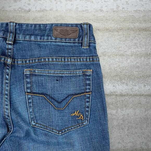 Vintage Y2K Harley Davidson Jeans Womens 6 Bootcut Flared Fit Medium Wash - Picture 3 of 6